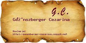 Günszberger Cezarina névjegykártya